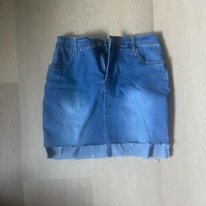 Forever 21 Raw Hem Denim Mini Skirt